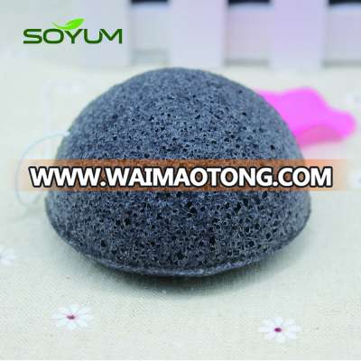 Konjac Sponge All Natural Korean Facial Sponge with Activated Bamboo Charcoal